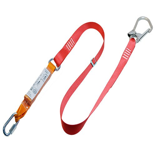 Строп аА+Кс (исп.3) - лента 1,5 м с амортизатором, с большим монтажным и соединительным карабином