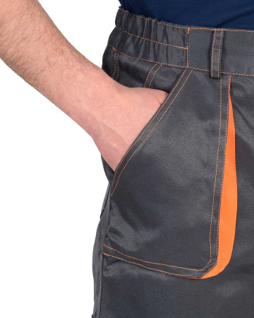 Брюки "CROWN"тк."CROWN-230"цв. т.серый с оранжевым