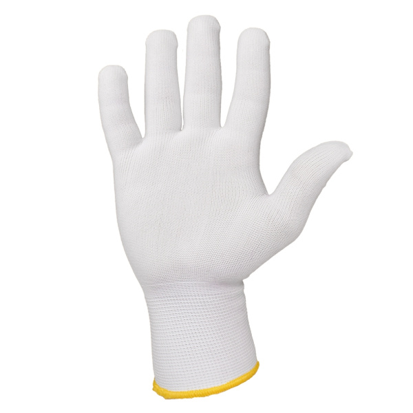 JS011n Легкие бесшовные трикотажные перчатки из нейлона, цвет белый