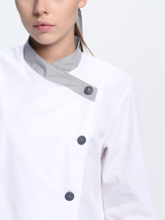 Костюм женский Канди (тк.ТиСи,120), серый/белый (ЧЗ)